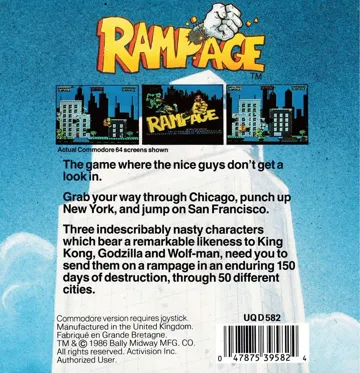 Rampage (UK) (1987) box cover back